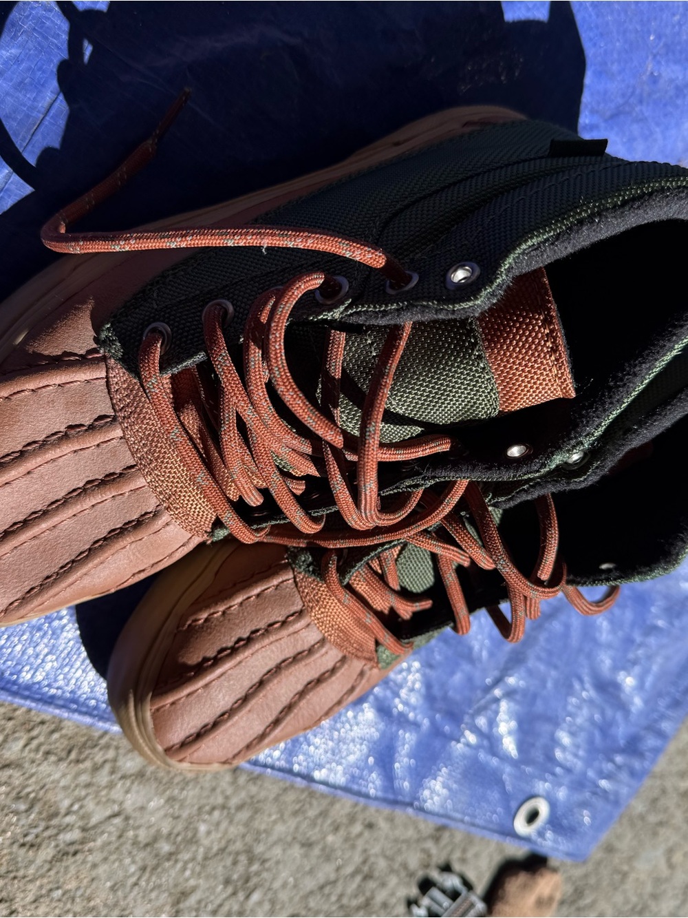 Vans Two-Tone Brown and Black Lace-Up Boots